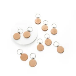 XTool - 10 Porte-clés Rond - Bois - 2,5 Cm