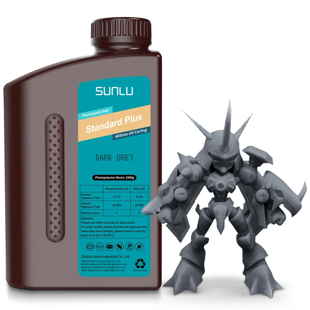 Sunlu - Résine Standard Plus - Gris Foncé (Dark Grey) - 1 Kg - Lot De 6 2 Sunlu - Résine Standard Plus - Gris Foncé (Dark Grey) - 1 Kg - Lot De 6 – Image 2