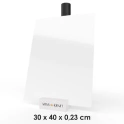MissKraft - Plexiglass PMMA Acrylique - Blanc - 30 X 40 Cm - Ép. 2,3 Mm