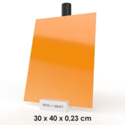 MissKraft - Plexiglass PMMA Acrylique - Mandarine - 30 X 40 Cm - Ép. 2,3 Mm