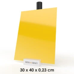 MissKraft - Plexiglass PMMA Acrylique - Jaune - 30 X 40 Cm - Ép. 2,3 Mm