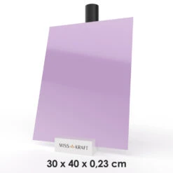 MissKraft - Plexiglass PMMA Acrylique - Lavande - 30 X 40 Cm - Ép. 2,3 Mm