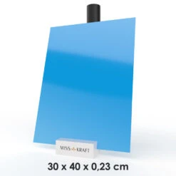 MissKraft - Plexiglass PMMA Acrylique - Bleu Ciel - 30 X 40 Cm - Ép. 2,3 Mm