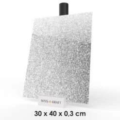 MissKraft - Plexiglass PMMA Acrylique - Argent Pailleté - 30 X 40 Cm - Ép. 3 Mm