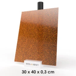 MissKraft - Plexiglass PMMA Acrylique - Orange Vintage Pailleté - 30 X 40 Cm - Ép. 3 Mm