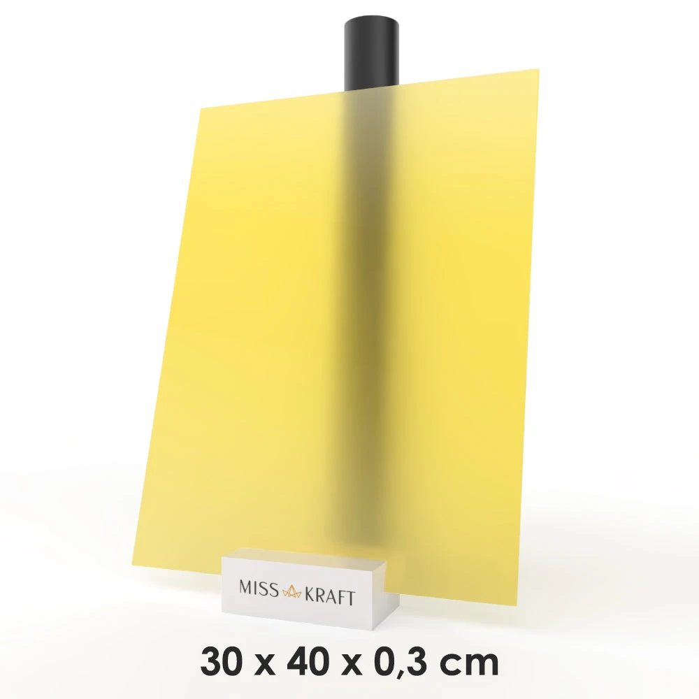 MissKraft - Plexiglass PMMA Acrylique - Jaune Givré - 30 X 40 Cm - Ép. 3 Mm 1 MissKraft - Plexiglass PMMA Acrylique - Jaune Givré - 30 X 40 Cm - Ép. 3 Mm