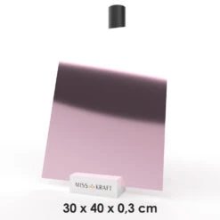 MissKraft - Plexiglass PMMA Acrylique - Rose Miroir - 30 X 40 Cm - Ép. 3 Mm