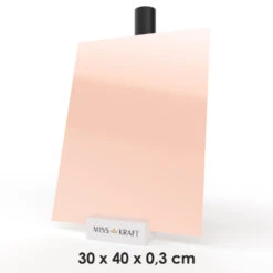 MissKraft - Plexiglass PMMA Acrylique - Vieux Rose Pastel - 30 X 40 Cm - Ép. 3 Mm