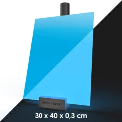 MissKraft - Plexiglass PMMA Acrylique -Phosphorescent Bleu - 30 X 40 Cm - Ép. 3 Mm