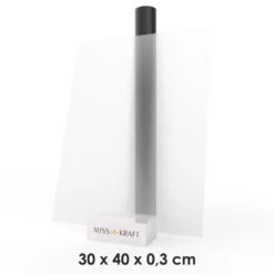 MissKraft - Plexiglass PMMA Acrylique - Transparent Givré - 30 X 40 Cm - Ép. 3 Mm