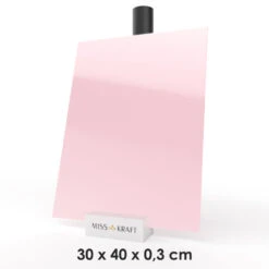 MissKraft - Plexiglass PMMA Acrylique - Rose Clair Pastel - 30 X 40 Cm - Ép. 3 Mm