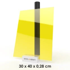 MissKraft - Plexiglass PMMA Acrylique - Jaune Transparent - 30 X 40 Cm - Ép. 2,8 Mm