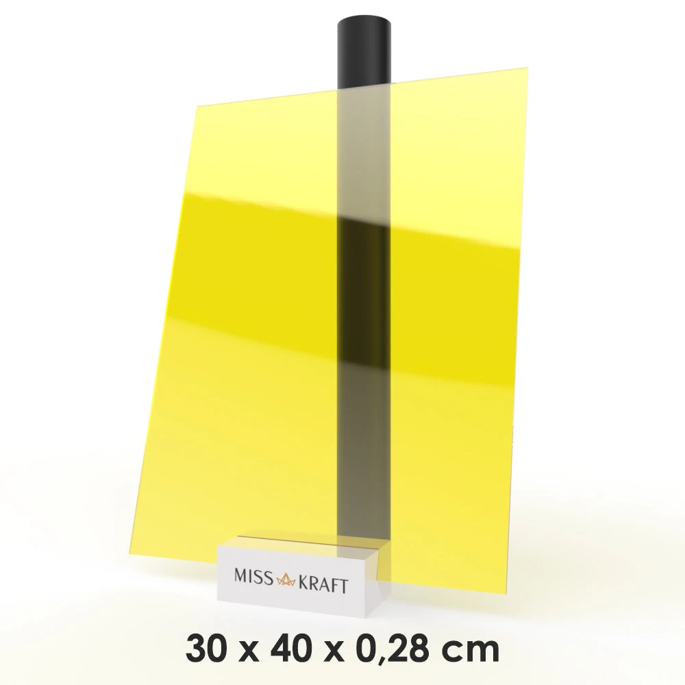 MissKraft - Plexiglass PMMA Acrylique - Jaune Transparent - 30 X 40 Cm - Ép. 2,8 Mm 1 MissKraft - Plexiglass PMMA Acrylique - Jaune Transparent - 30 X 40 Cm - Ép. 2,8 Mm