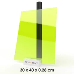 MissKraft - Plexiglass PMMA Acrylique - Jaune Fluo Transparent - 30 X 40 Cm - Ép. 2,8 Mm