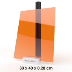 MissKraft - Plexiglass PMMA Acrylique - Orange Transparent - 30 X 40 Cm - Ép. 2,8 Mm