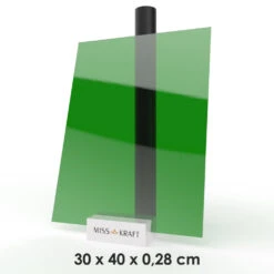 MissKraft - Plexiglass PMMA Acrylique - Vert Bouteille Transparent - 30 X 40 Cm - Ép. 2,8 Mm