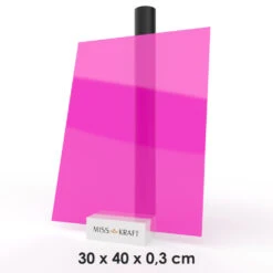 MissKraft - Plexiglass PMMA Acrylique - Rose Transparent - 30 X 40 Cm - Ép. 3 Mm