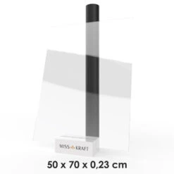 MissKraft - Plexiglass PMMA Acrylique - Transparent - 50 X 70 Cm - Ép. 2,3 Mm