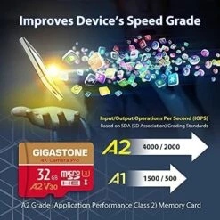 Gigastone - Carte MicroSD 32 Go SDHC 4K Caméra Pro Avec Adaptateur SD -A2 U3 V30 -3D Prima Boutique 51wOpPUyHVL. AC