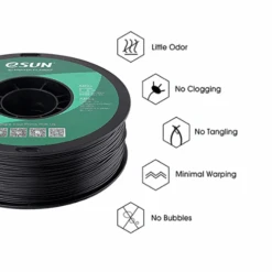 ESun - ABS+ Noir (Black) - 1,75 Mm - 1 Kg -3D Prima Boutique ABS NoirEsunFilamentAtome3D1.75mm1kg 3