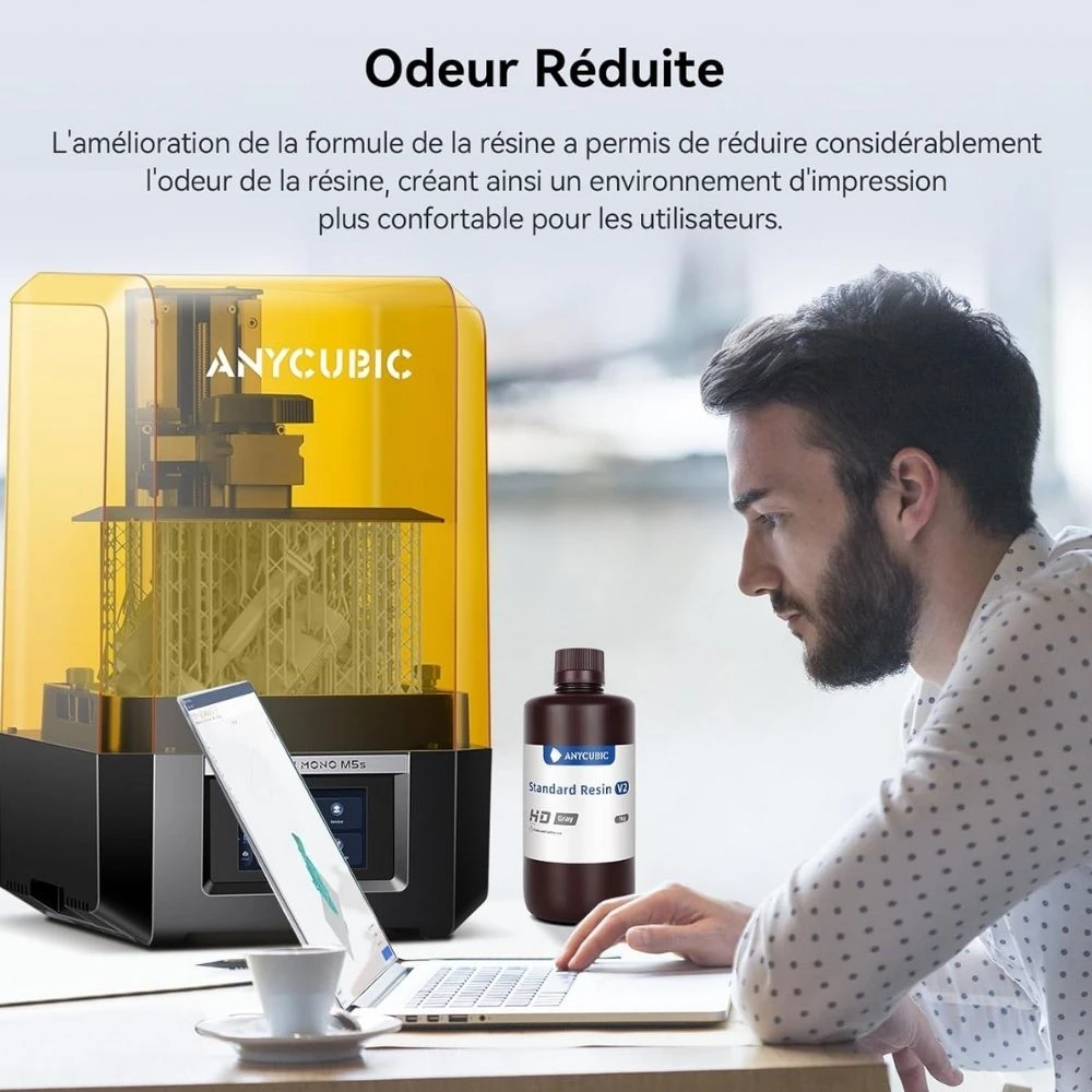 Anycubic - Standard Resin V2 - Gris (Grey) - 1 Kg 3 Anycubic - Standard Resin V2 - Gris (Grey) - 1 Kg – Image 3