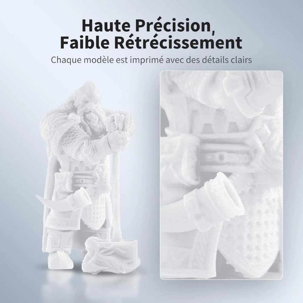 Anycubic - Water Washable Resin + - Blanc (White) - 1 Kg 3 Anycubic - Water Washable Resin + - Blanc (White) - 1 Kg – Image 3