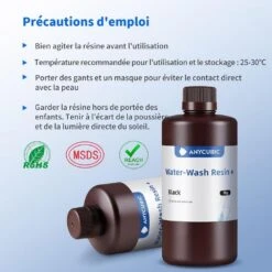 Anycubic - Water Washable Resin + - Noir (Black) - 1 Kg -3D Prima Boutique Anycubic Water Washable Resin Noir 7