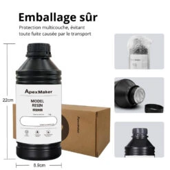 ApexMaker - Résine Standard (Model Resin) - Blanc (White) - 1 Kg -3D Prima Boutique ApexMaker Resine Standard Blanc 8