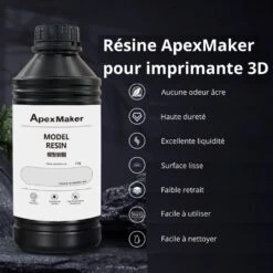 ApexMaker - Résine Standard (Model Resin) - Gris (Gray) - 1 Kg -3D Prima Boutique ApexMaker Resine Standard Gris 4