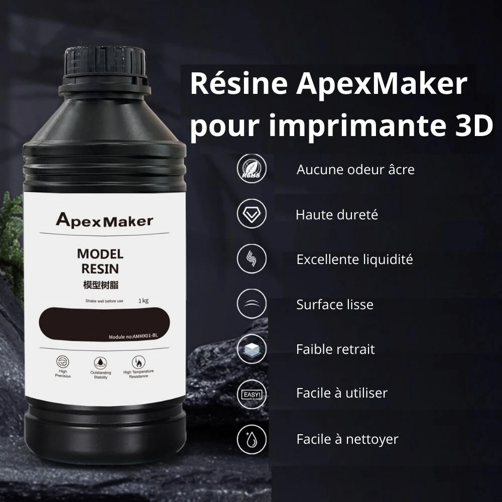 ApexMaker - Résine Standard (Model Resin) - Noir (Black) - 1 Kg 2 ApexMaker - Résine Standard (Model Resin) - Noir (Black) - 1 Kg – Image 2