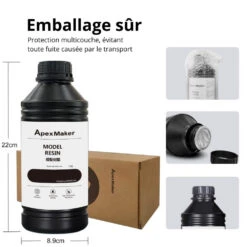 ApexMaker - Résine Standard (Model Resin) - Noir (Black) - 1 Kg 11 ApexMaker - Résine Standard (Model Resin) - Noir (Black) - 1 Kg -3D Prima Boutique ApexMaker Resine Standard Noir 7