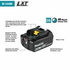 Makita BL1840BDC2 18V LXT Li-Ion Battery And Rapid Optimum Charger Starter Pack -3D Prima Boutique BL1840BDC2 hash escaped 3