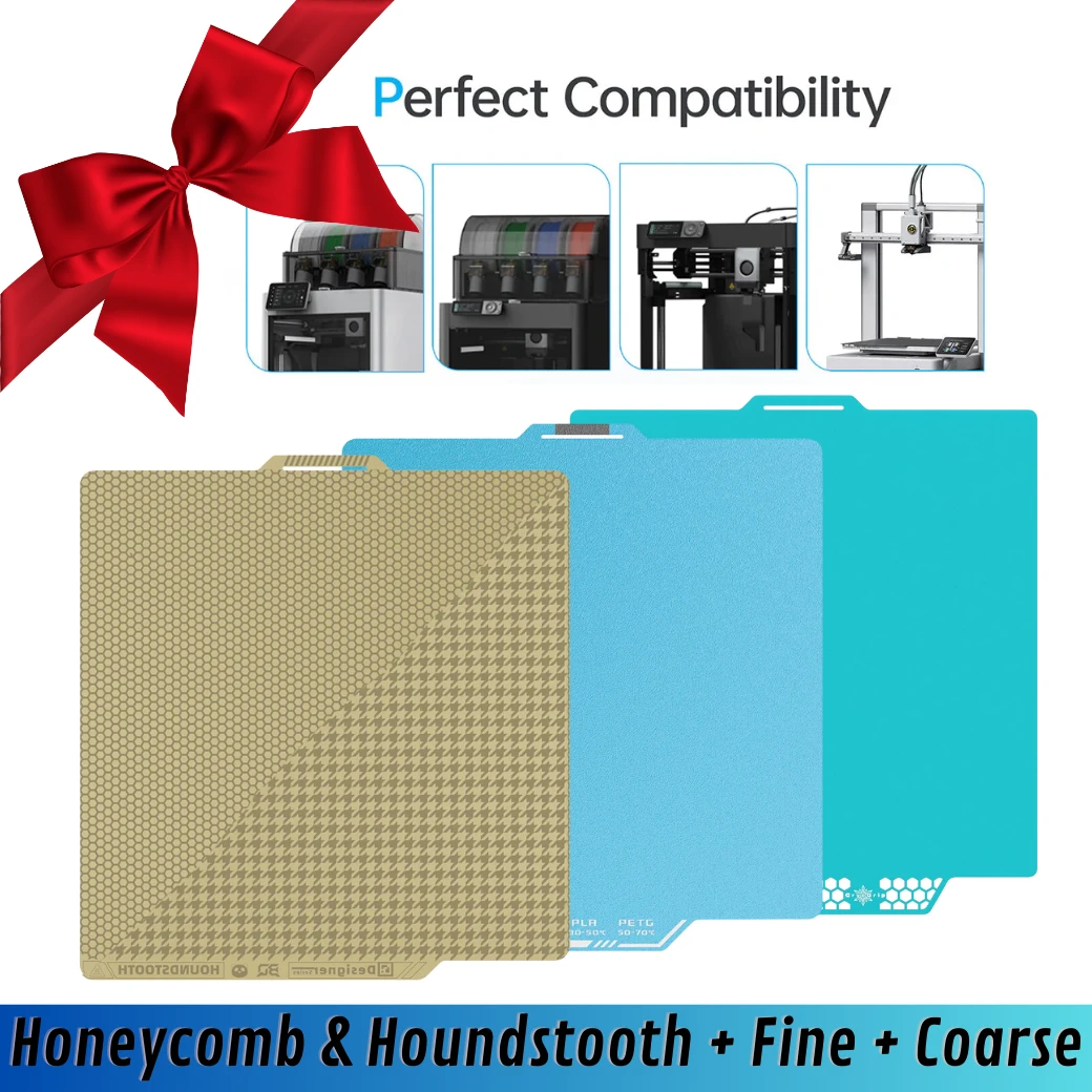Biqu - Mega Pack Panda BuildPlate CryoGrip Pro (Fine & Coarse Texture) + Honeycomb & Houndstooth - Bambu Lab X1/P1/A1 1 Biqu - Mega Pack Panda BuildPlate CryoGrip Pro (Fine & Coarse Texture) + Honeycomb & Houndstooth - Bambu Lab X1/P1/A1