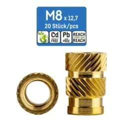 CNC Kitchen - Inserts Filetés M8x12.7 Standard - Lot De 20 Pièces