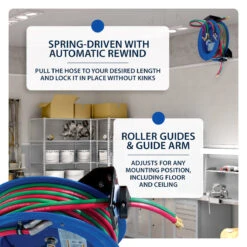 Cyclone Pneumatic CP3100 1/4" X 100' Dual-Hose Twin Welding Welder Reel -3D Prima Boutique CP3100 4