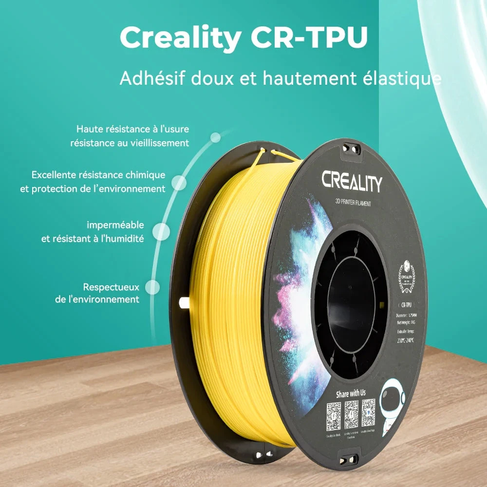 Creality - CR-TPU - Noir (Black) - 1,75 Mm - 1 Kg 2 Creality - CR-TPU - Noir (Black) - 1,75 Mm - 1 Kg – Image 2