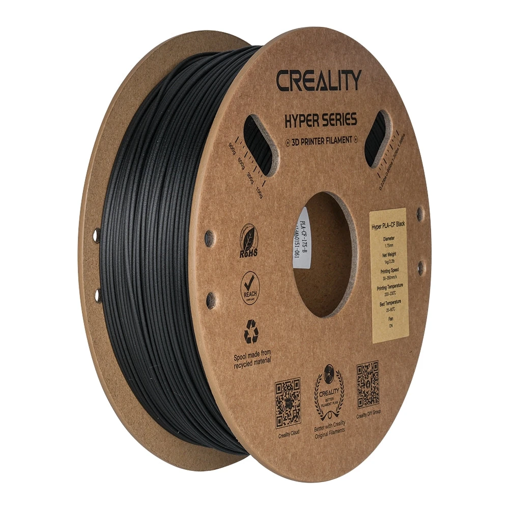 Creality - Hyper PLA-CF - Noir (Black) - 1,75 Mm - 1 Kg 1 Creality - Hyper PLA-CF - Noir (Black) - 1,75 Mm - 1 Kg