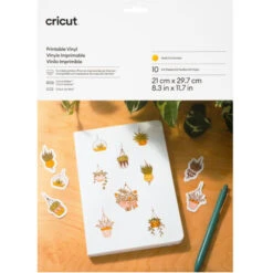 Cricut - 10 Feuilles De Vinyle Imprimable (Printable Vinyl ) - Or - A4