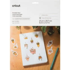 Cricut - 12 Feuilles De Vinyle Imprimable (Printable Vinyl ) - Blanc - A4