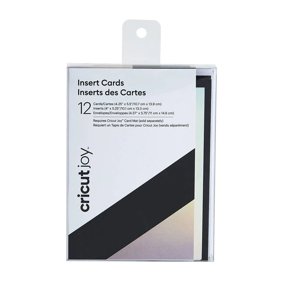 Cricut -Set De 12 Cartes Avec Enveloppes Et Inserts - Noir/Argent Holographique - R20 - 11 X 14 Cm 1 Cricut -Set De 12 Cartes Avec Enveloppes Et Inserts - Noir/Argent Holographique - R20 - 11 X 14 Cm