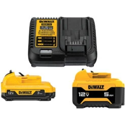 DeWALT DCB135C 12V Starter Kit W/ 3Ah Battery, 5Ah Battery, And Charger