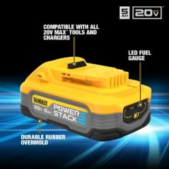 DeWALT DCBP520-2 20V MAX POWERSTACK 5 AH Battery - 2 PK -3D Prima Boutique DCBP520 2 3