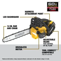 DeWALT DCCS674X2 60V MAX 14" Cordless Brushless Top Handle Chainsaw Kit -3D Prima Boutique DCCS674X2 3
