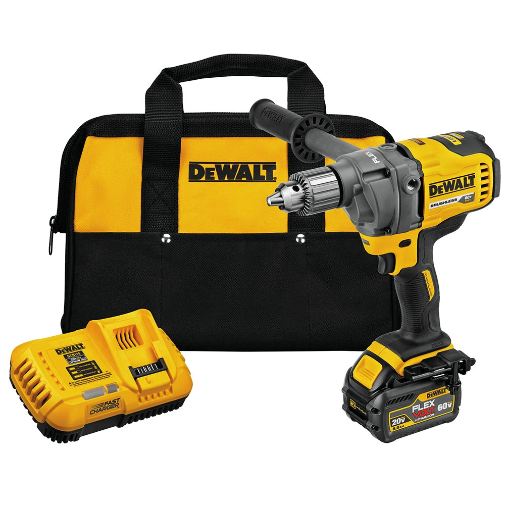 DeWALT DCD130T1 60V FLEXVOLT 1/2 Inch 6.0Ah E-Clutch Mixer/Drill Kit 1 DeWALT DCD130T1 60V FLEXVOLT 1/2 Inch 6.0Ah E-Clutch Mixer/Drill Kit