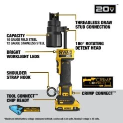 DeWALT DCE600D1K2 20V Hydraulic Knockout Kit W/ 1/2" - 2" Punches / Dies -3D Prima Boutique DCE600D1K2 3