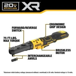 DeWALT DCF510GE1 20V MAX XR 3/8" - 1/ 2" Sealed Head Ratchet Kit W/ POWERSTACK -3D Prima Boutique DCF510GE1 3