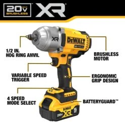 DeWALT DCF900P1 20V MAX XR 1/2" High Torque Impact Wrench W/ Hog Ring Anvil -3D Prima Boutique DCF900P1 3