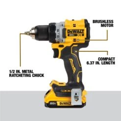 DeWALT DCK248D2 20V MAX XR Brushless Cordless 1/2" Drill / 1/4" Driver Combo Kit -3D Prima Boutique DCK248D2 3