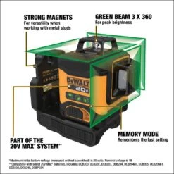 DeWALT DCLE34031B 20V MAX 3 X 360 Green Line Laser - Bare Tool 11 DeWALT DCLE34031B 20V MAX 3 X 360 Green Line Laser - Bare Tool -3D Prima Boutique DCLE34031B 3 2cc521ed 12db 4ed6 9f11 b2c4434f4316