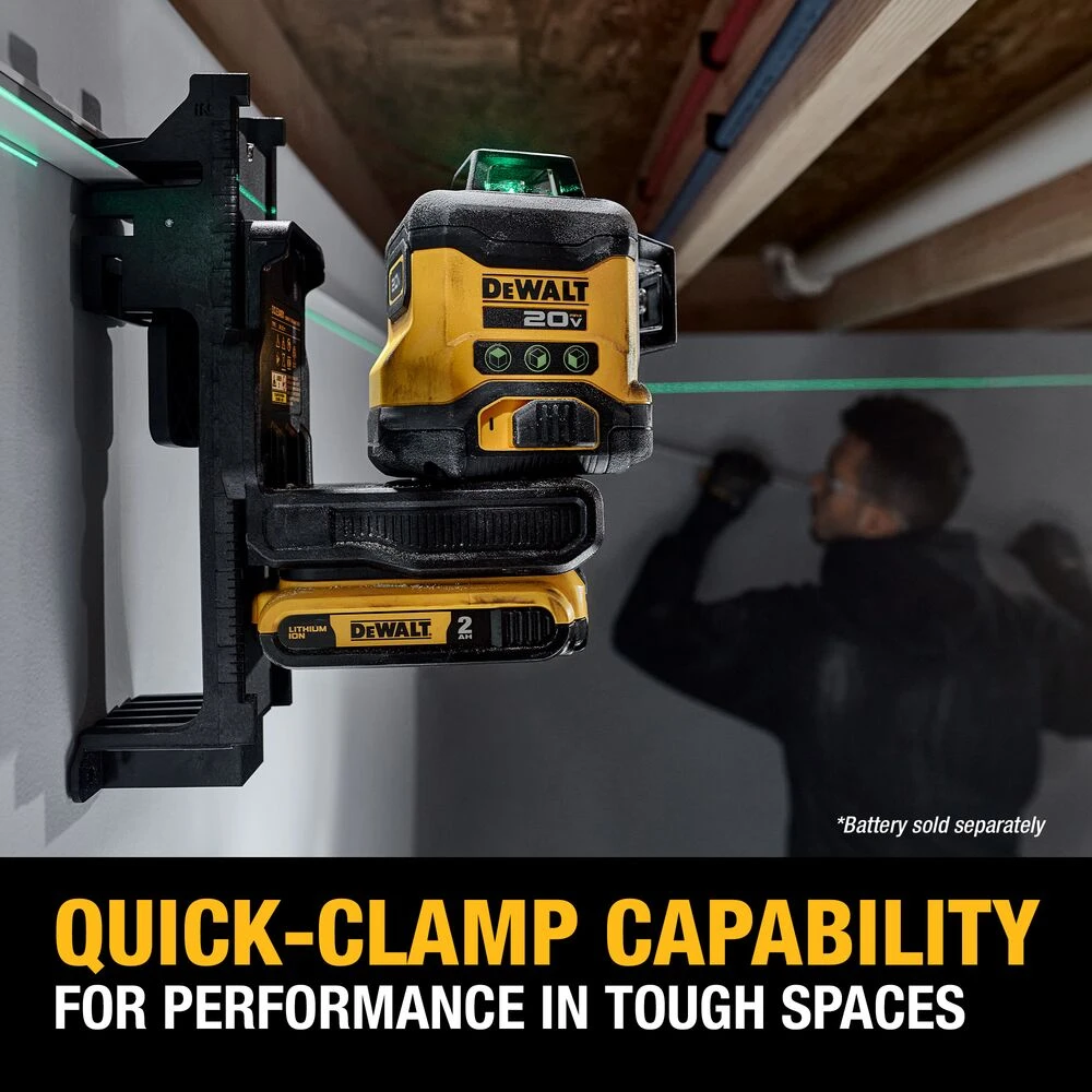 DeWALT DCLE34031B 20V MAX 3 X 360 Green Line Laser - Bare Tool 8 DeWALT DCLE34031B 20V MAX 3 X 360 Green Line Laser - Bare Tool – Image 8